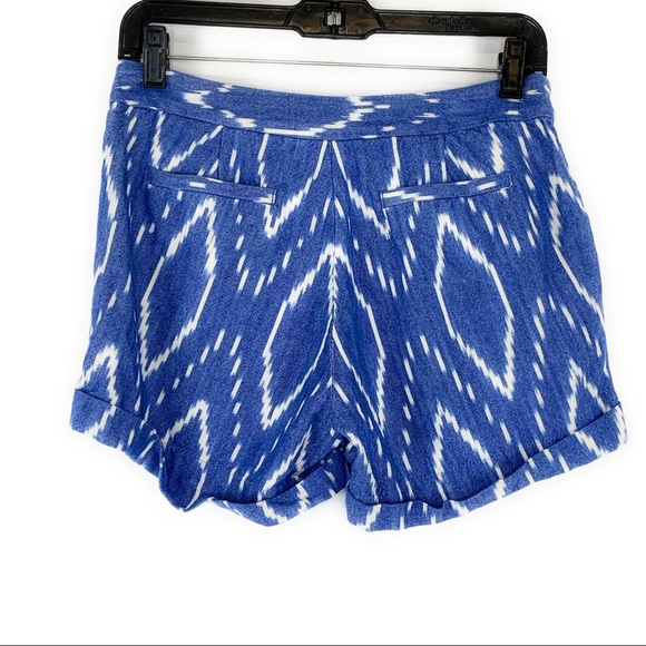JCrew Blue Shibori Ikat Rolled Hem Shorts - Picture 8 of 8